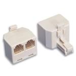 SDOPPIATORE TELEFONICO DA 1 A 2 PRESE  FEMMINA BIANCO