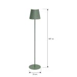 LAMPADA LED DA TAVOLO PORTATILE RICARICABILE E REGOLABILE IN ALTEZZA CON TELECOMANDO VERDE SALVIA MAJESTIC AGATA XL