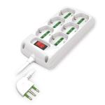 CIABATTA 6 PRESE QUADRATA 16A CON INTERRUTTORE 1.5MT LINKLED BIANCA