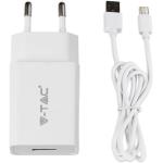 CAVO DATI/RICARICA USB MICRO CON ALIMENTATORE 2.1A V-TAC BIANCO VT-5371
