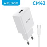 NEWTOP BASICS CM42 CARICATORE DA MURO 1USB 5V-1A CON CAVO TYPE-C