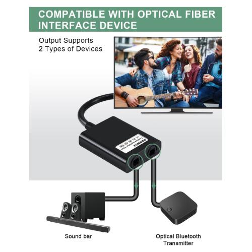 Splitter OTTICO/ TOSLINK 1 in 2 Out - Cavo splitter ottico, audio digitale, cavo