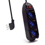 PRESA DI CORRENTE 3 PRESE 10A CON SPINA SALVASPAZIO NERA EWENT