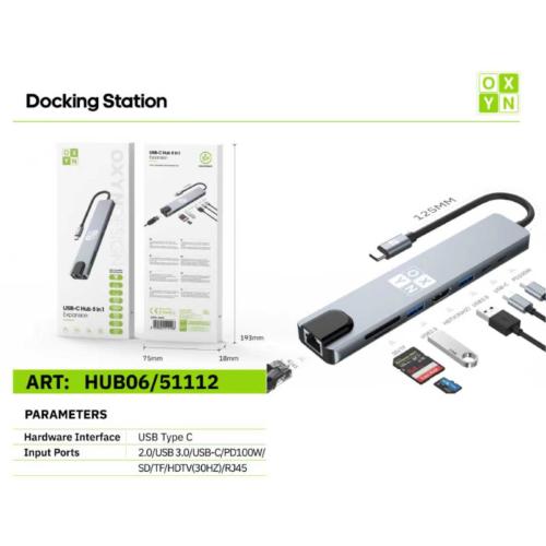 OXYN HUB06 USB C 8 IN 1 - BYL2017L