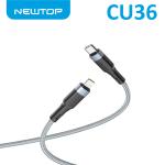 NEWTOP CU36 NYLON CAVO TYPE-C/LIGHTNING 27W 100CM GRIGIO