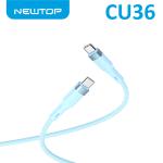 NEWTOP CU36 NYLON CAVO TYPE-C/TYPE-C 100CM CELESTE