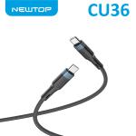 NEWTOP CU36 NYLON CAVO TYPE-C/TYPE-C 100CM NERO