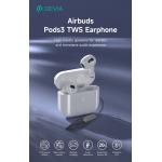 Auricolari Airbuds Pods3 TWS EM410 BT 5.3 Carica Wireless Bianchi 