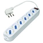 CIABATTA MULTIPRESA 6 PR.SCHUKO RETT.INT.SP.16A CON CAVO 3m, 3500W BIANCA