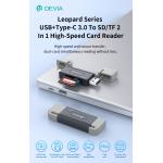 CARD READER CON  USB A E USB TIPO C 3.0 MINI  DEVIA NERO