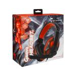 CUFFIA STEREO CON MICROFONO GAMING LED 3,5MM/USB  TECHMADE NERA/RED