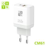 OXYN CM61 CARICATORE 33W 2 PORTE USB A / USB C 