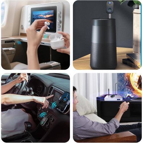 Trasmettitore Ricevitore  Bluetooth 5.3 2-in-1 Adattatore Bluetooth Auto Jack 3.5  mm AUX