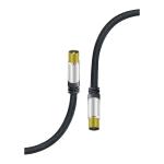 CAVO ANTENNA TV 1.5MT M/F PREMIUM LINE 90DB RIDEM NERO CON ADATTATORE M/M