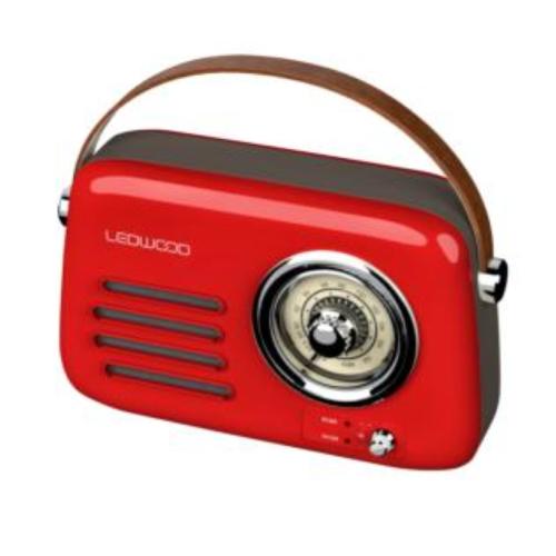 RADIO FM RETRO' ALMA WIRELESS CONNECTION USB/AUX IN ROSSA 30W LEDWCOD