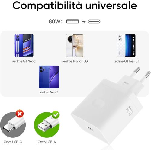 REALME ALIMENTATORE ORIGINALE 80W SUPERVOOC