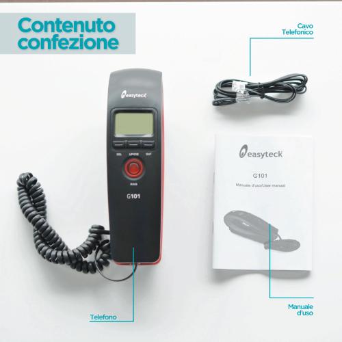 TELEFONOI G101  BLACK/RED EASYTECK