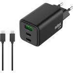 CARICATORE DA CASA 65W 2 PORTE TIPO C + PORTA USB CON CAVO USB C NILOX NERO