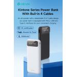 BATTERIA UNIVERSALE PORTATILE Power Bank serie Kintone con 4 cavi integrati 10000 mAh DEVIA BIANCA