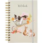Quaderno a spirale Dormire sul lavoro 'Border Collie e Coniglio Wrendale Designs