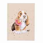 TACCUINO DI APPUNTI A6 CAGNOLINO CON FIORE WRENDALE DESIGNS