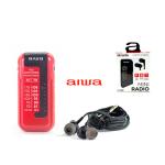 RADIO PORTATILE AM/ STEREO CON AURICOILARI R-22SL AIWA ROSSA