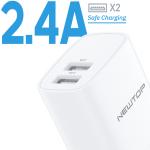 CARICATORE USB DOPPIA TIPO A 12W CM66 NEWTOP BIANCO