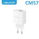 CARICATORE DA MURO USB A + USB TIPO C CM57 20W BIANCO NEWTOP