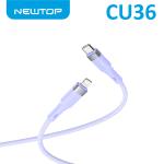 NEWTOP CU36 NYLON CAVO TYPE-C/LIGHTNING 27W 100CM PURPLE