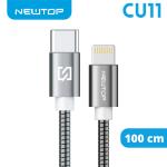 NEWTOP CU11 STEEL CAVO 100CM USB TIPO C/LIGHTNING GRIGIO