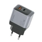 CARICATORE DA CASA 25W PORTE USB TIPO C E USB TIPO A FEDER NERO
