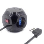 CARICATORE DA MURO Mini Cube 3 posiz+3 Usb +1Type-C EW3859 EWENT