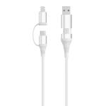 Cavo USB 2.0 Type-C+A a C-Lightning M/M, 1m, 60W, 480Mbps, PVC, bianco