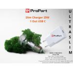 CARICATORE  USB TIPO C 25W BIANCO PROPART