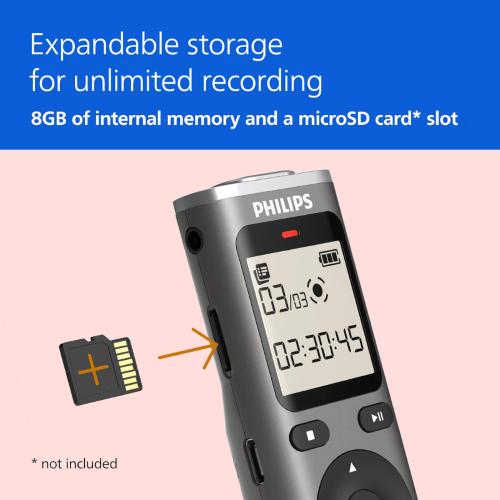 Philips DVT1170 VoiceTracer Registratore audio 8GB