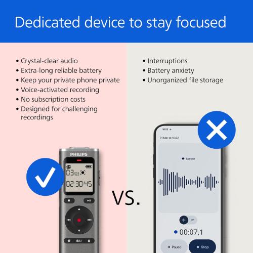 Philips DVT1170 VoiceTracer Registratore audio 8GB