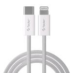 CAVO DATI/RICARICA TESSUTO TYPE-C - LIGHTNING 20WATT FEDER GRIGIO