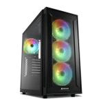 SHARKOON TG6M CASE TOWER RGB ATX MICRO-ATX MINI-ITX PANELLO LATERALE IN VETRO TEMPERATO 2xUSB 2.0 2xUSB 3.0 4XVENTOLE 120MM ARGB BLACK