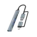 HUB USB 3.0 MINI 4 PORTE CON ADATTATORE TIPO C AD5072 UNICO
