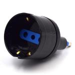 Adattatore semplice 1 presa con spina italiana 16A NERO