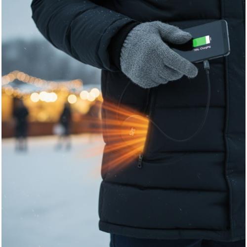 POWERBANK 5000MAH E FUNZIONE SCALDAMANI 3 LIVELLI DI CALORE HOT POWER NERO SAIET